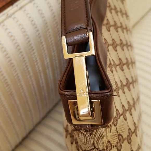 Gucci GG Web Monogram Canvas Shoulder Bag - Picture 7 of 12